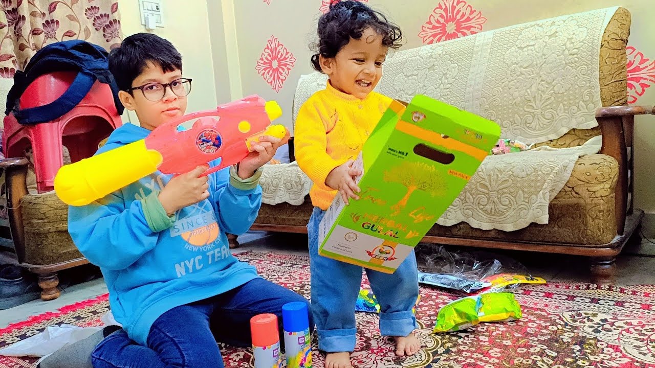 Vlog no. 110 - Dono ki 💙🩵💚HOLI 💛🧡❤️ shuru ho gai🎨