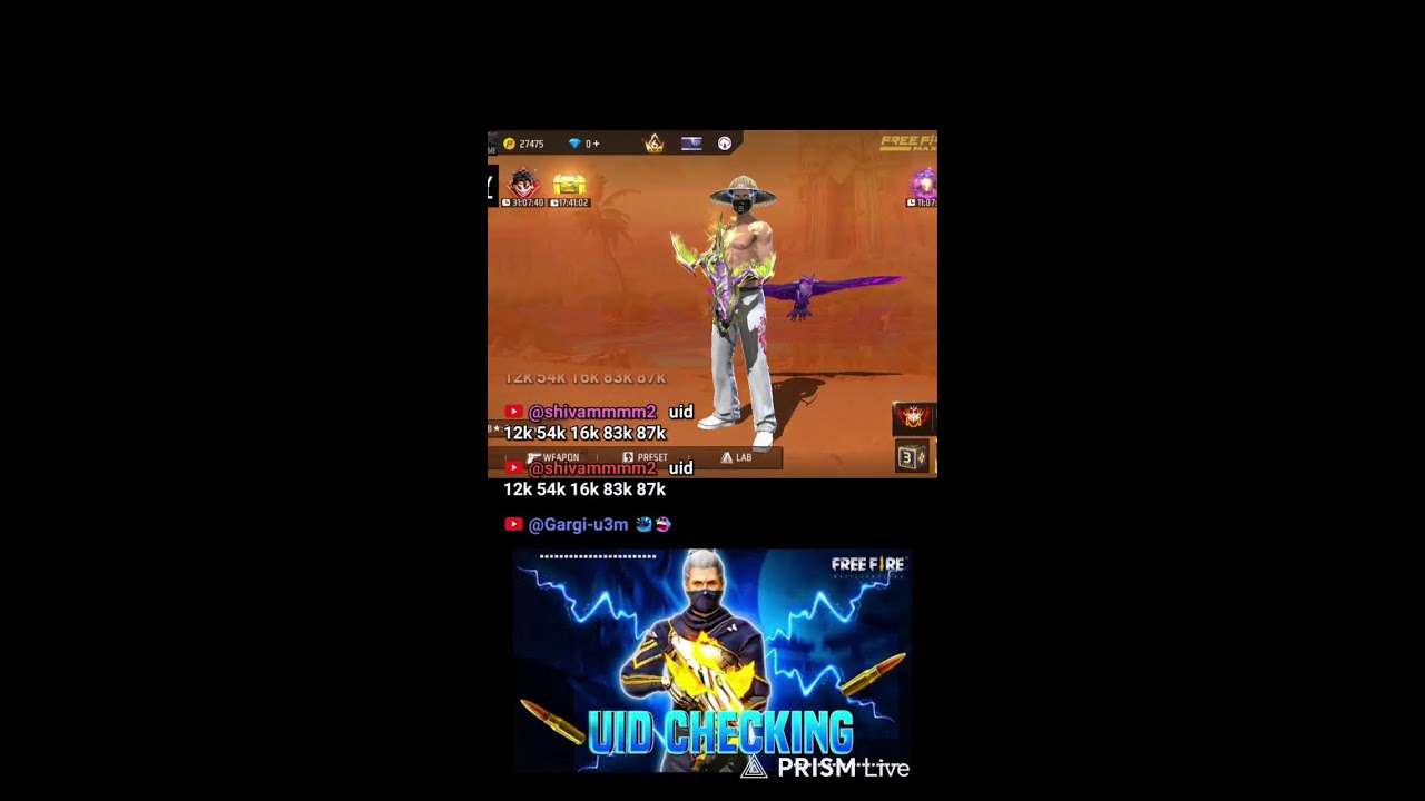 free fire live UID check and reaction 🙏