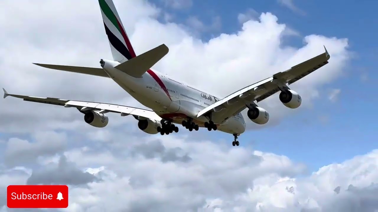 Emirates 🇦🇪 Airbus A380 landing 🛬 at Birmingham Airport on Sunday