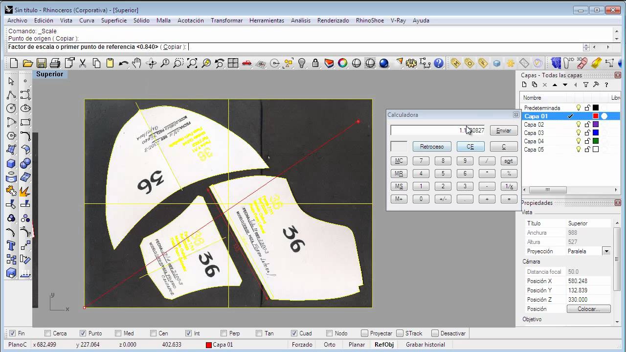 Tutorial No. 14a - Escalado de capelladas en Rhinoceros con rhinoshoe
