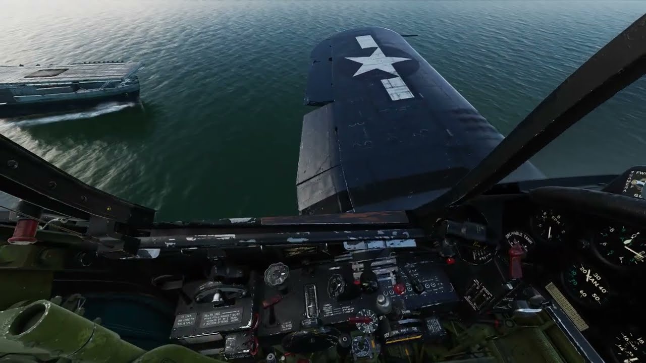 DCS F4U-1D. Premier appontage réussi après moult loupés !