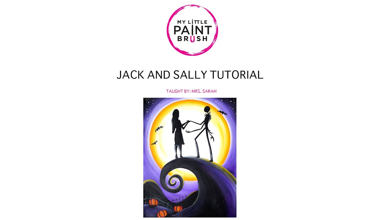 HOW TO PAINT! Easy Nightmare Before Christmas Painting! Jack and Sally. Paint Class for Beginners.