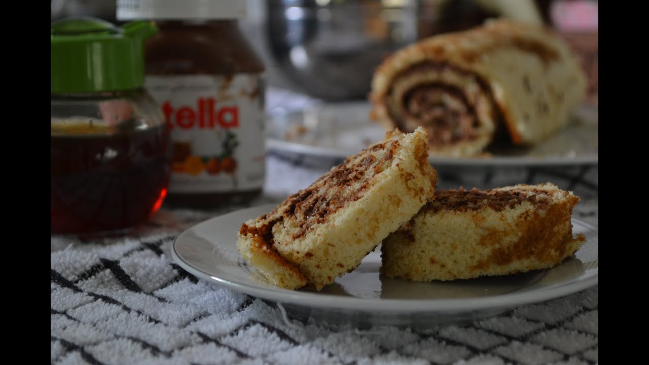 سويس رول النوتيلا || Sprinkle of sugar|| Nutella Swiss roll