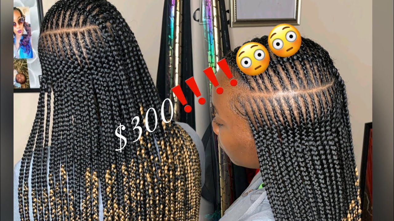 One of my subscribers came and got her hair done | Three layer braids