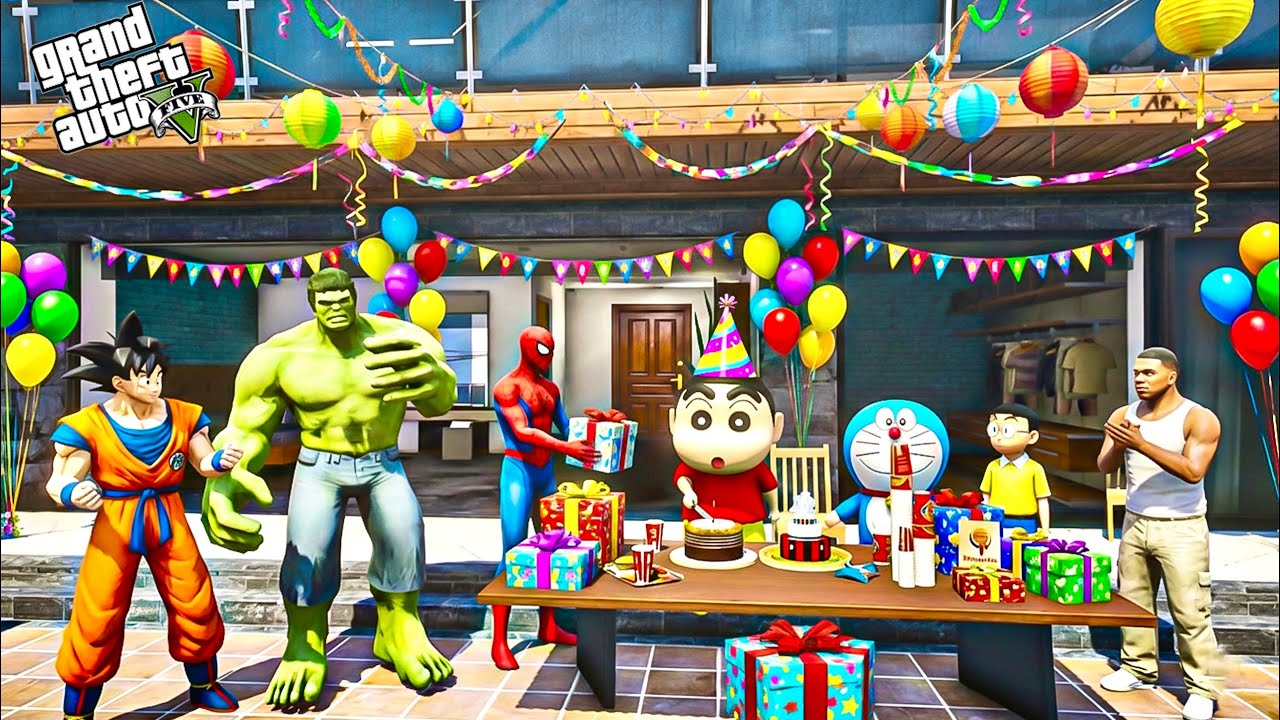 Shinchan's Birthday Party GONE WRONG! (Hulk vs Goku) 😱💥| GTA 5