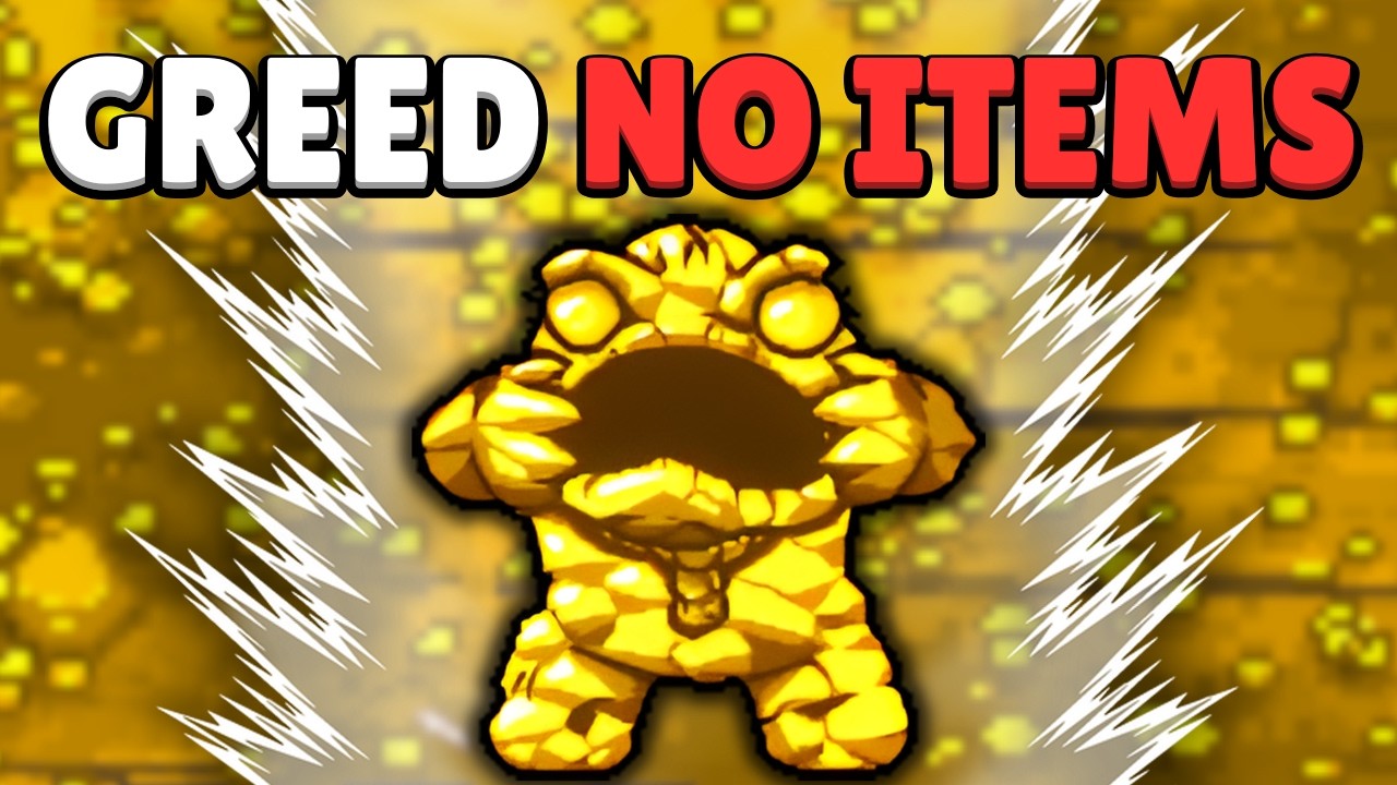 Can You Beat Greed Mode WITHOUT Picking Up Items in The Binding Of Isaac?