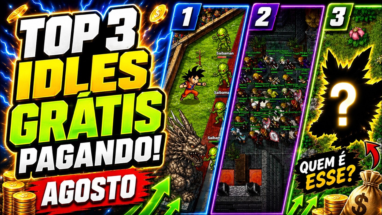 TOP 3 Jogos Idle GR&Aacute;TIS que Est&atilde;o PAGANDO em Agosto! Celular e PC