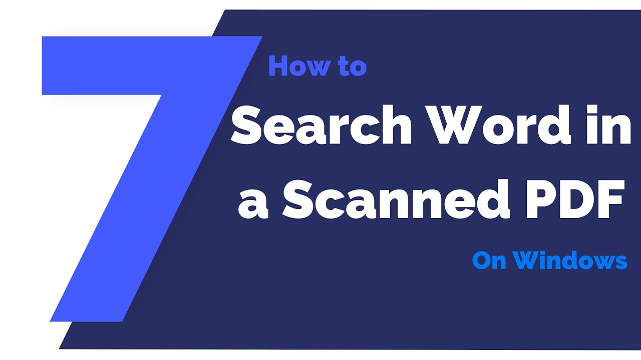 How to Search a Word in Scanned PDF on Windows | PDFelement 7
