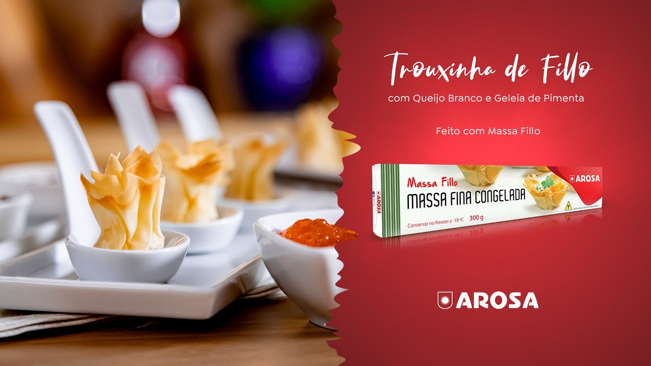 Trouxinha de Fillo com Queijo Branco e Geleia de Pimenta