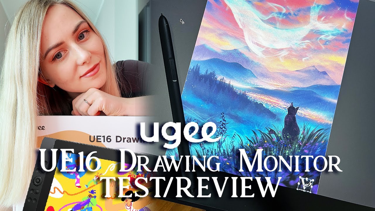 UGEE UE16 Drawing Monitor - test (process of drawing) and review