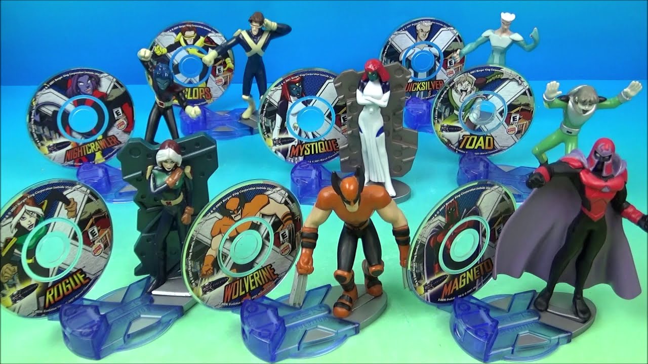 2001 X-Men Evolution set of 8 Burger King Full Collection Video Review