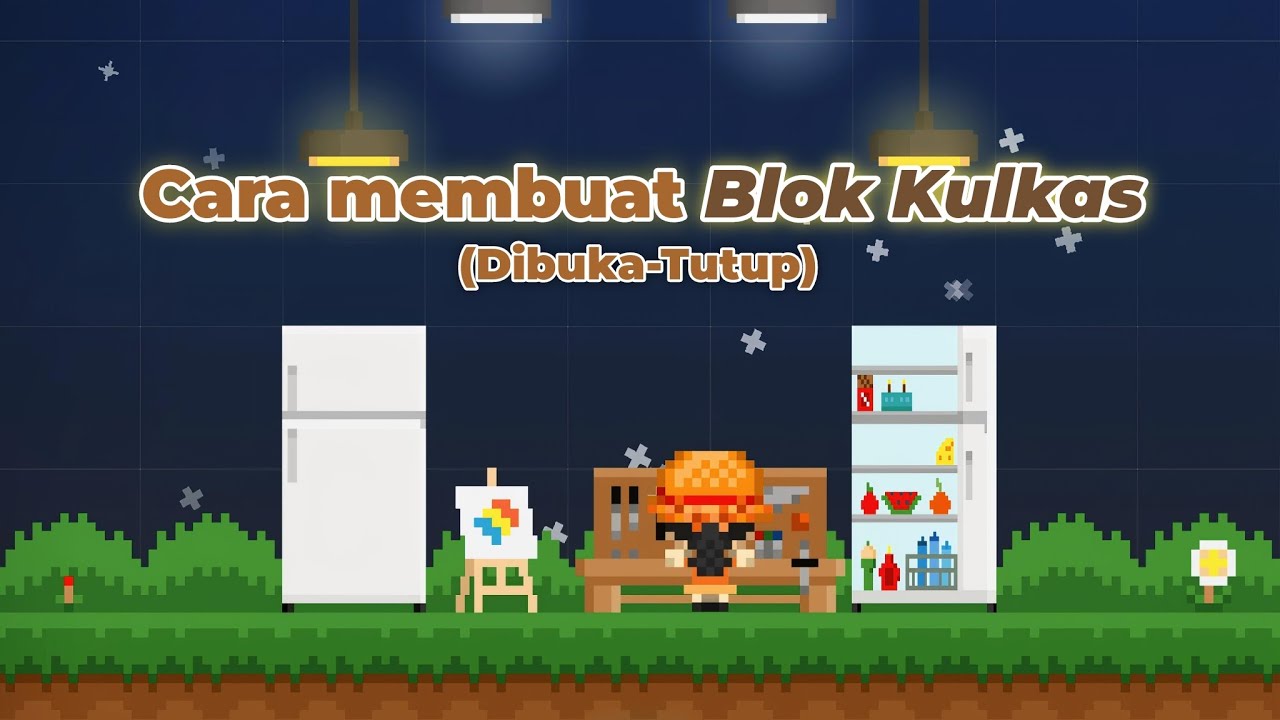 Cara membuat Blok Kulkas interaktif Dibuka-Tutup 🧊 || Tutorial boku boku