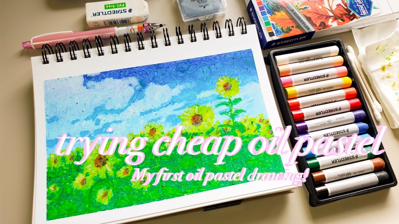 trying out a new art material 🖍️ 12 steadtler oil pastels 🌻
