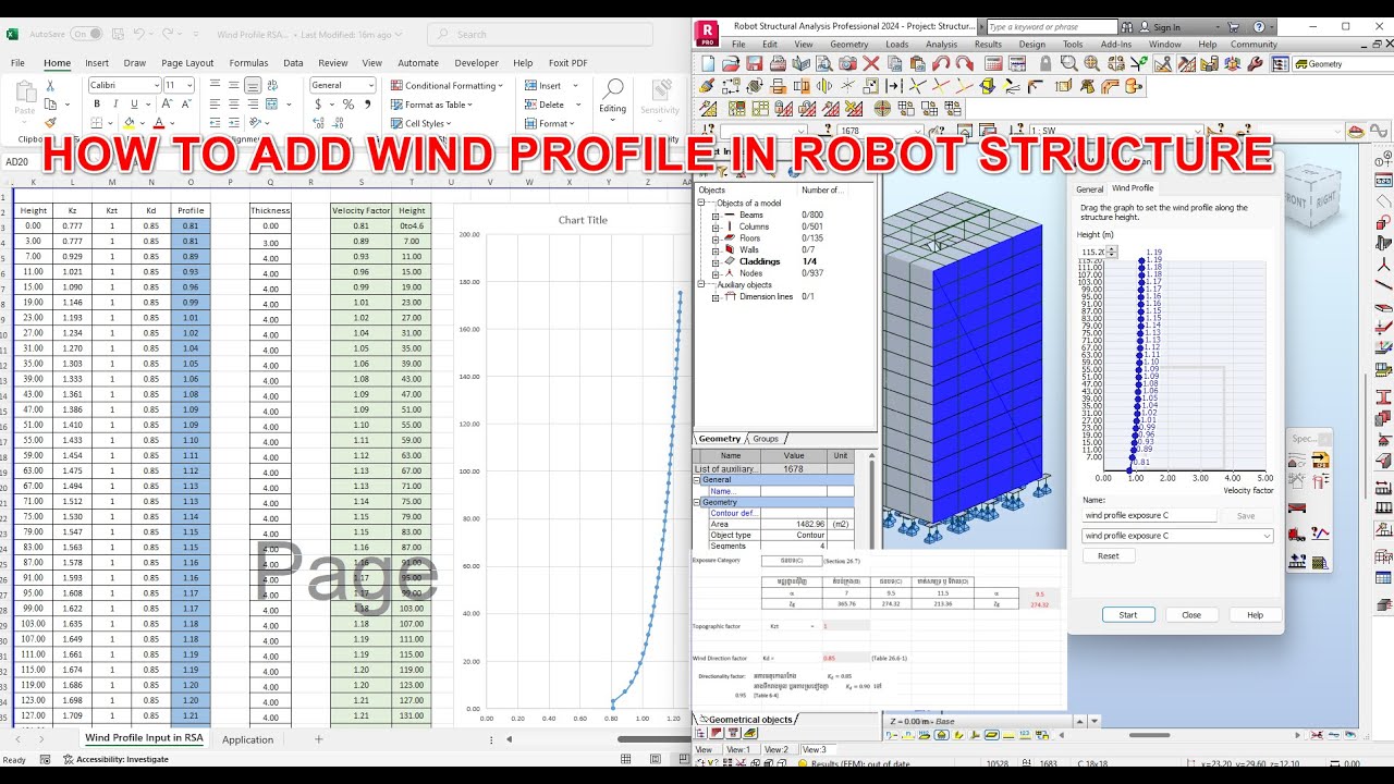 How to add wind profile in robot Structural Analysis