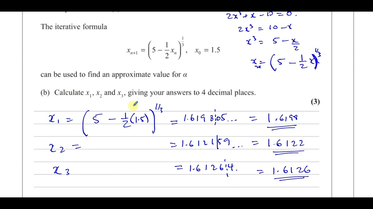 [P3] C34, (IAL), WMA02/01, June 2014, Q1, Numerical Methods, Iteration, Justifying Roots