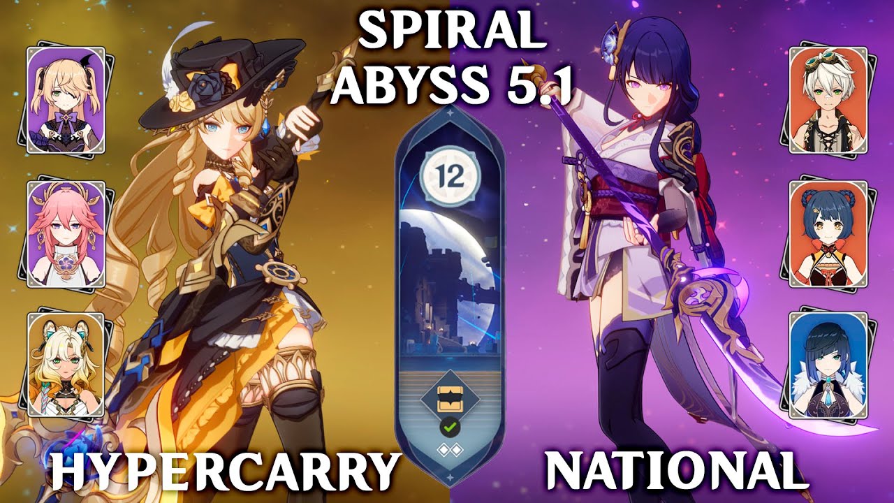 NEW SPIRAL ABYSS 5.2 Navia Hypercarry & Raiden National. Genshin Impact 5.1
