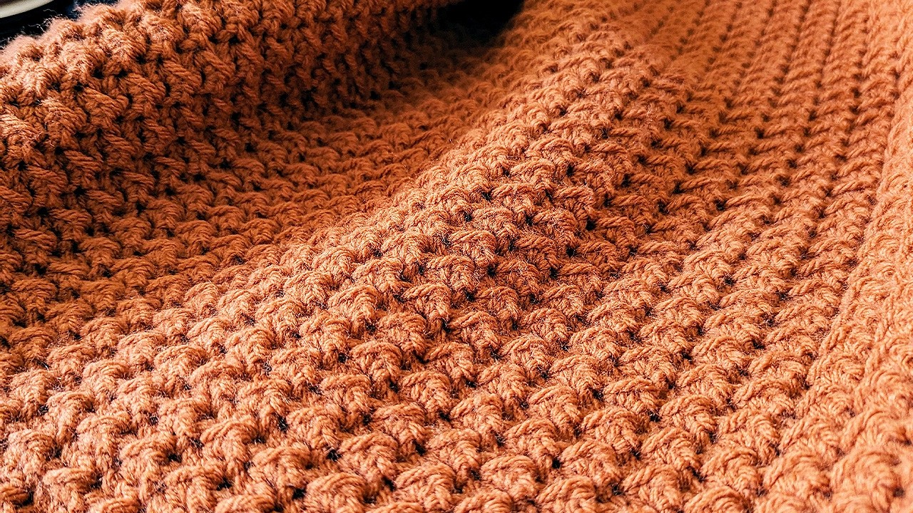 Pumpkin Spice Blanket Crochet Pattern - Even Moss Stitch