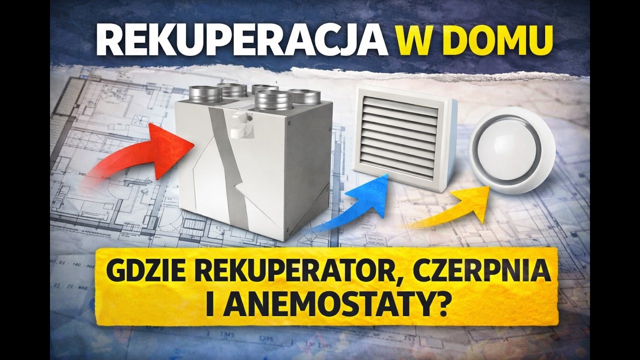 Rekuperacja w domu krok po kroku - gdzie rekuperator, czerpnia i anemostaty #rekuperacja