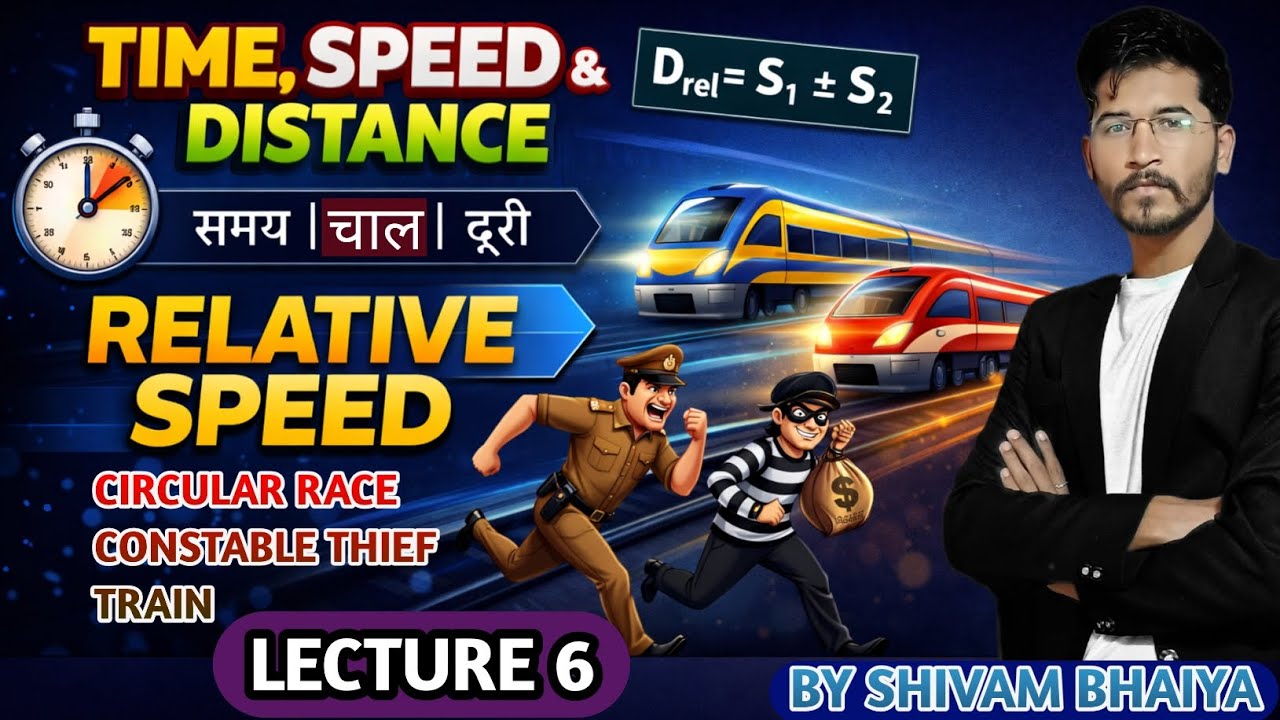 Relative Speed | TSD (समय दूरी और चाल) :— lecture 6 |SSC | RAILWAY | ESB | CGL | #ssc #maths #train