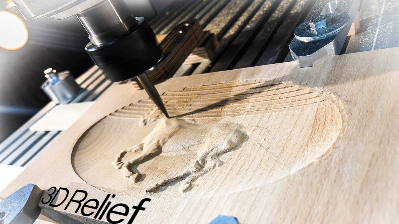 3D Relief CNC gefräst | Ein Pferd als 3D Objekt im Buchenholz | Vectric Aspire