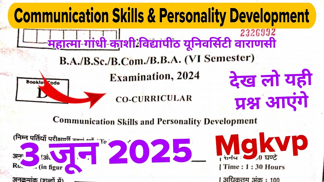 communication skills and personality development 6th semester mgkvp co curricular 6th semester 2025