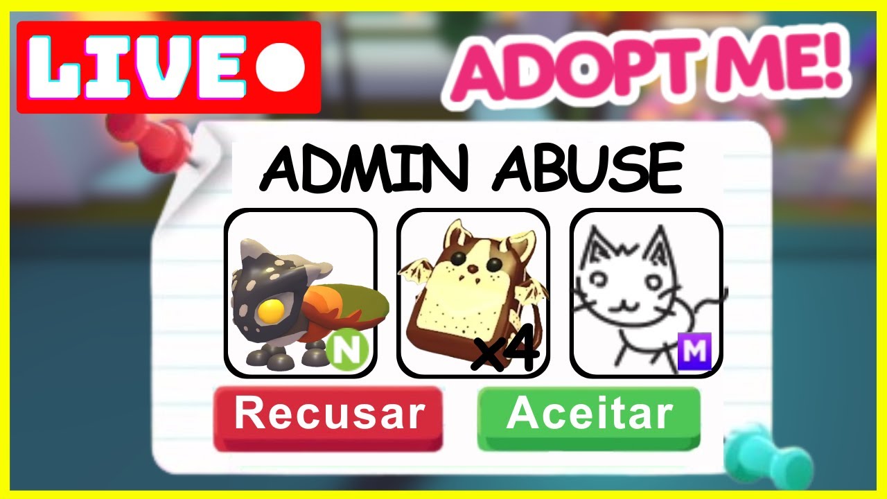 LIVE: ADMIN ABUSE ADOPT ME e OUTROS JOGOS