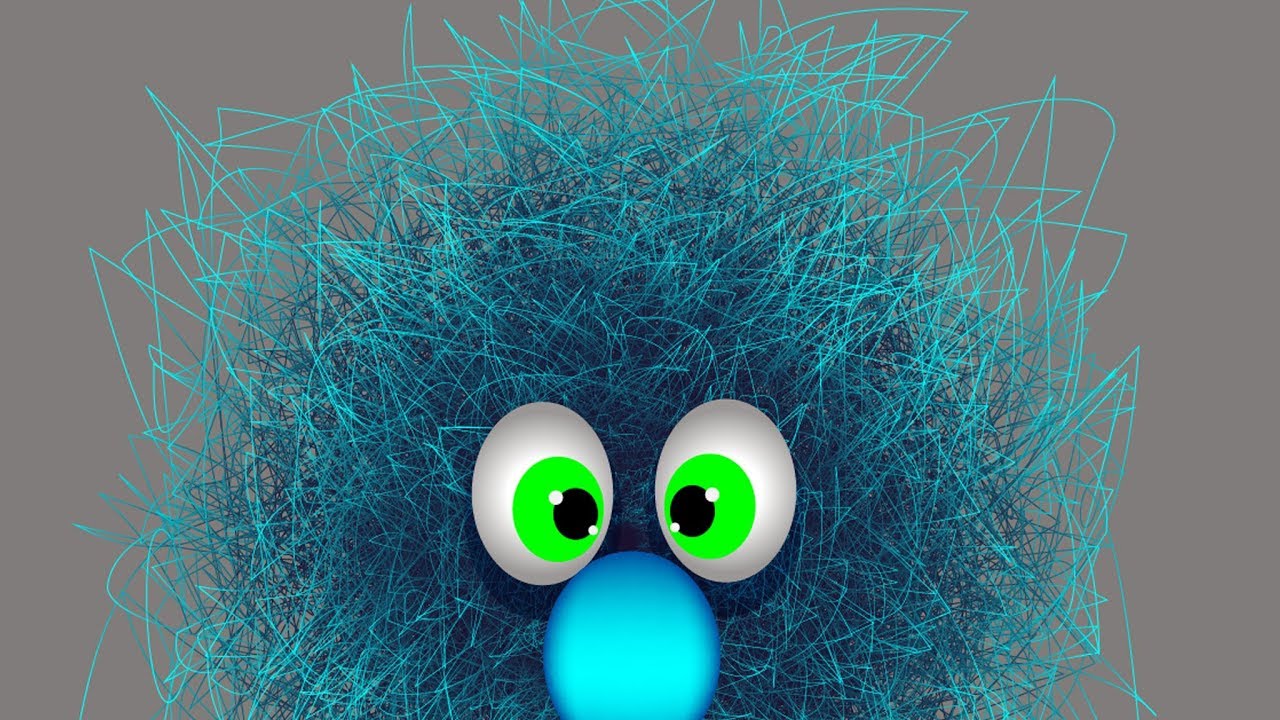 Illustrator funny chaotic hairy character in Adobe illustrator CC 2018