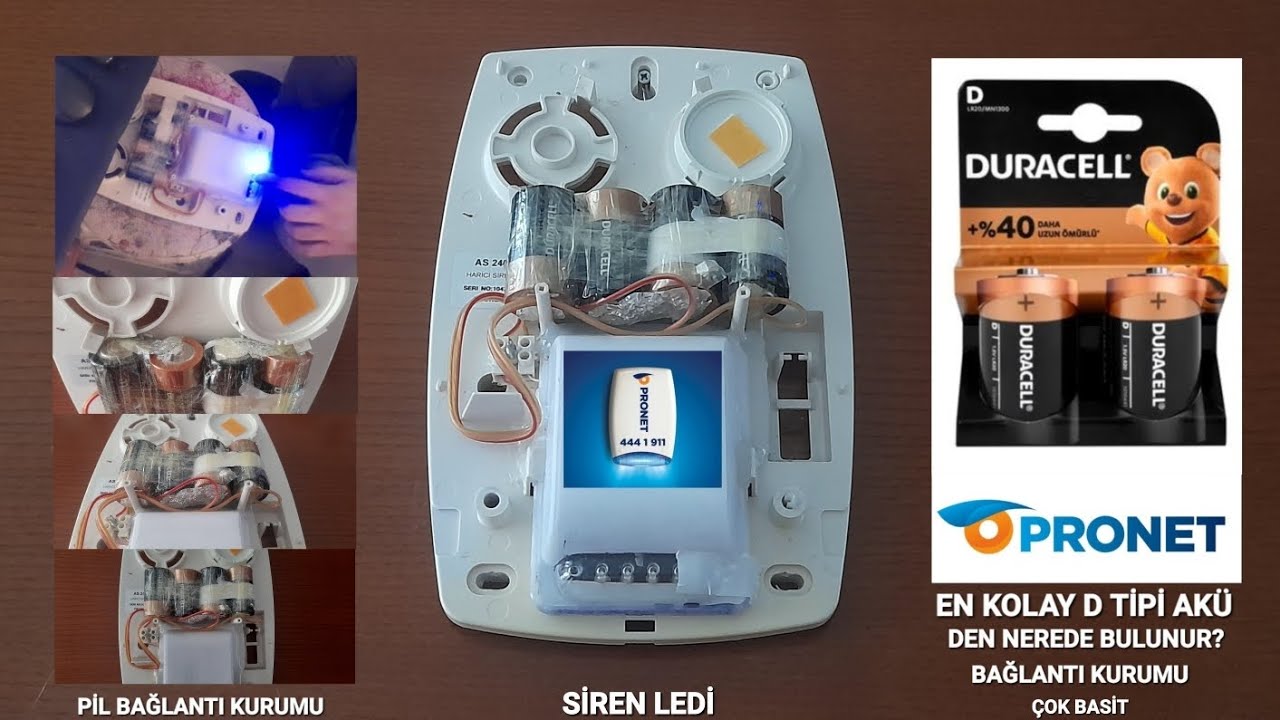 PRONET KABLOSUZ CAYDIRICI ALARM SİRENİ EN BÜYÜK D TİPİ BU AKÜLERDEN NEREDE NASIL BULUNUR NASIL OLUR?