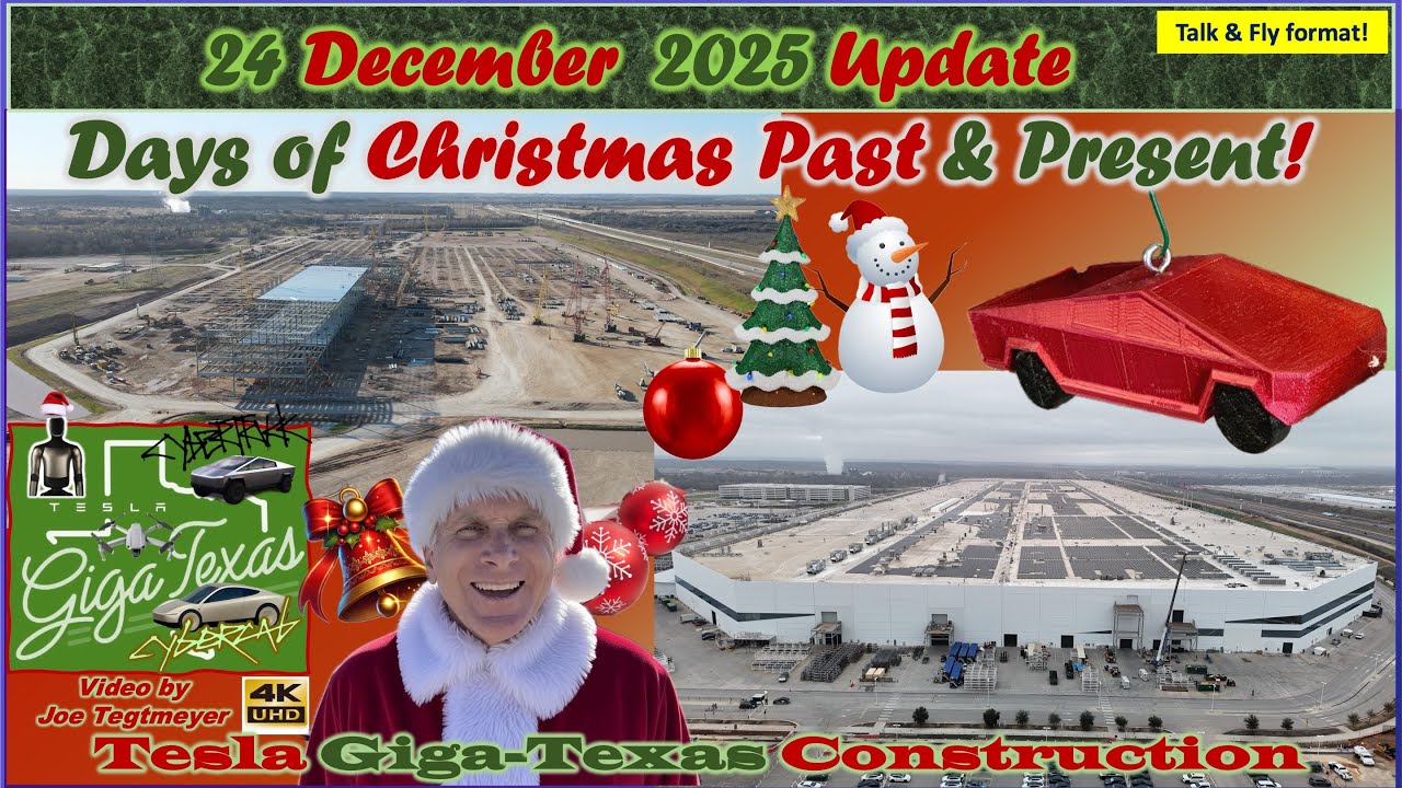Christmas Grand Tour, Cortex 2 Chiller Concrete & Unique View! 24 Dec 2025 Giga Texas Update(8:25AM)