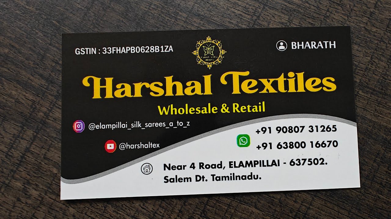 Elampillai wholesale shop harshal textiles #elampillai #saree