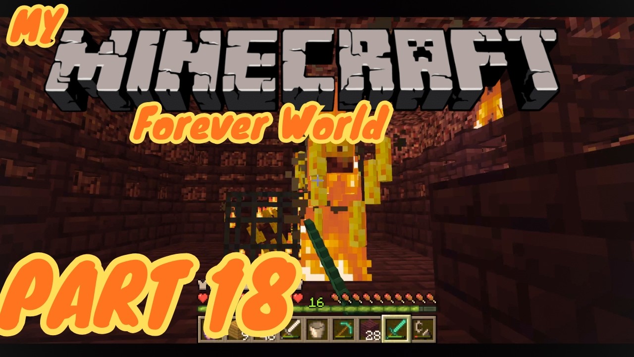 Exploring my first Nether Fortress in my Minecraft Forever World