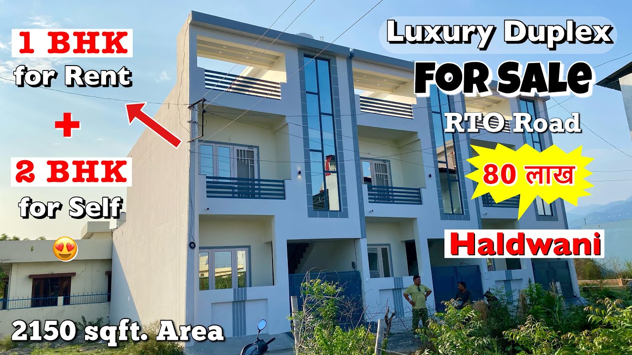 Duplex in Haldwani || 80 Lac Property + Rent Floor 3 BHK House 2150 sq feet Area - Modular Kitchen
