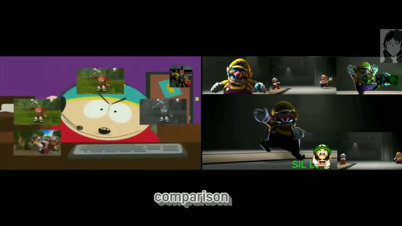 wario's factore and Cartman has a sparta twilight remix comparison
