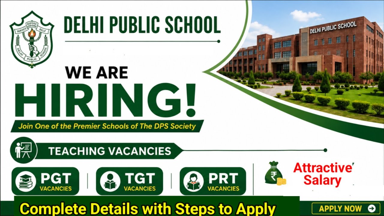 DPS Teacher Recruitment 2026 | PGT, TGT, PRT Teaching Vacancies #dpsvacancy #pgtjob #tgtjobs #prtjob
