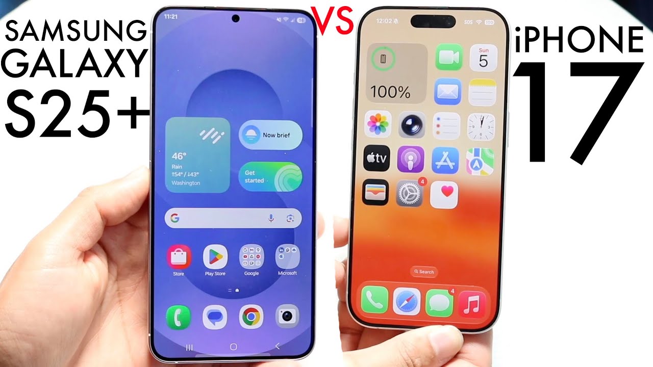 iPhone 17 против Samsung Galaxy S25+! (Сравнение) (Обзор)