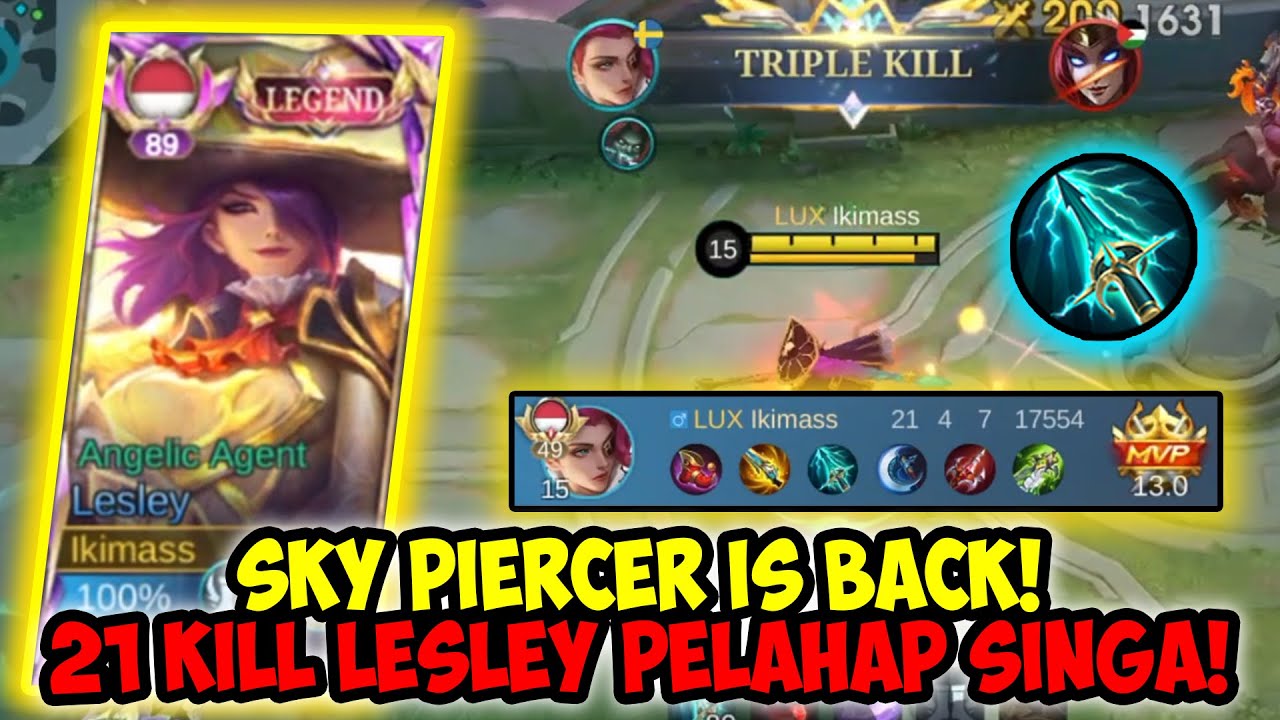 21 KILL LESLEY SKY PIERCER IS BACK! DAMAGE KACAU OFFICIAL! | Top Global Lesley Build Tersakit