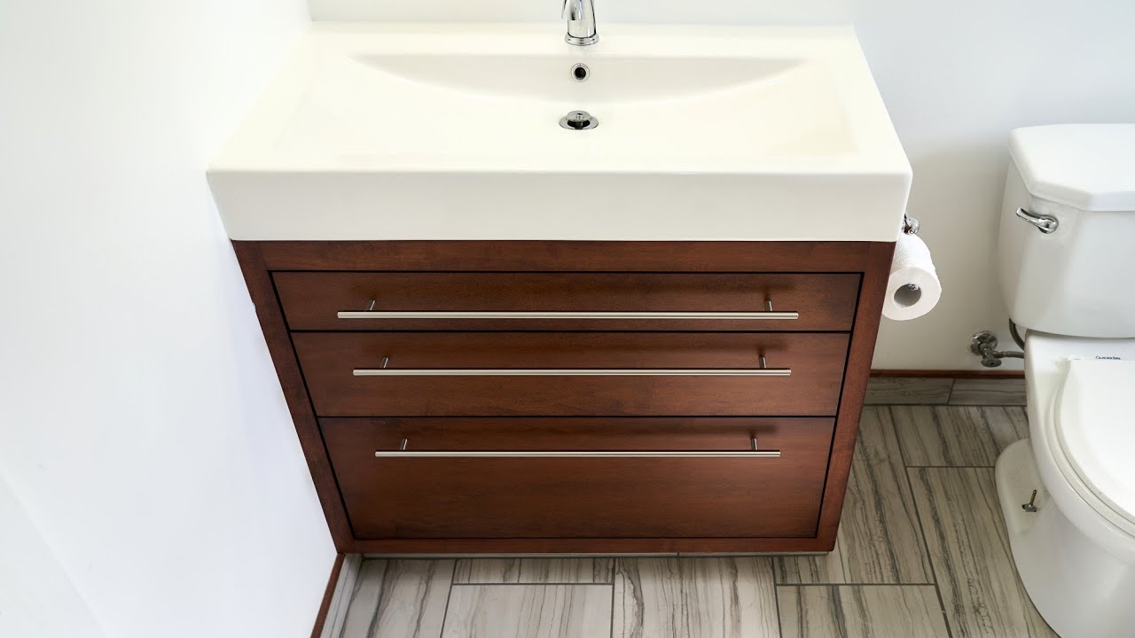 Staining Finishing And InstallingThe Vanity