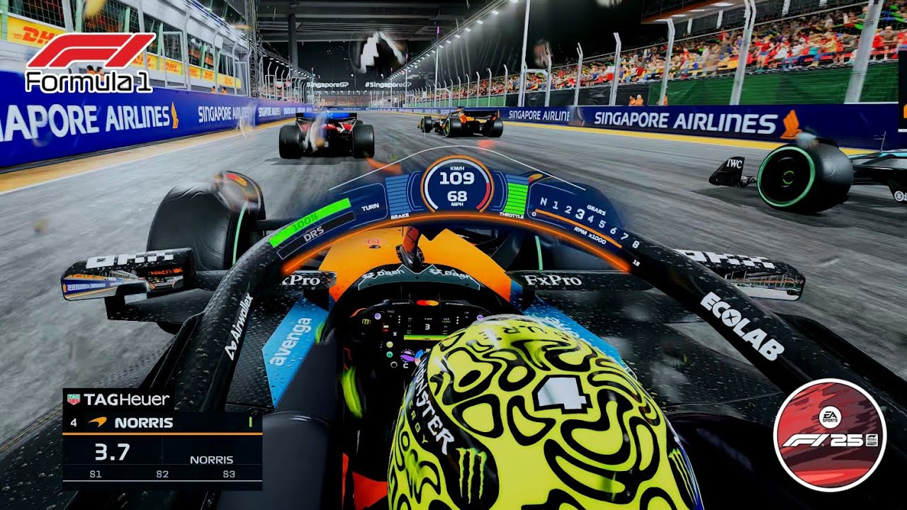 F1 25 | Realistic HUD | Singapore GP | 25% Race | Lando Norris Mclaren MCL39 | From P4