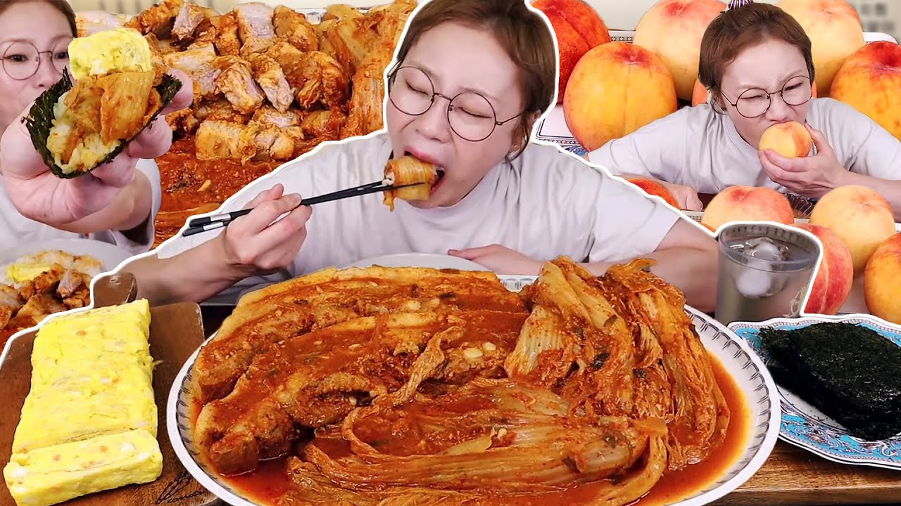 한식이 땡기는날‼ 🌞햇님표 김치찜과 계란말이🌞 그리고 후식 복숭아🍑 먹방 230730/Mukbang, eating show