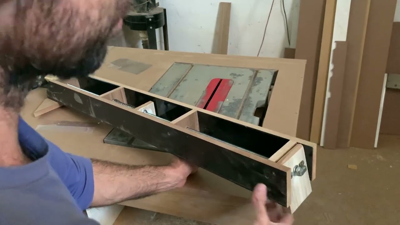 Guia paralela para serra de bancada ajuste fácil caseira