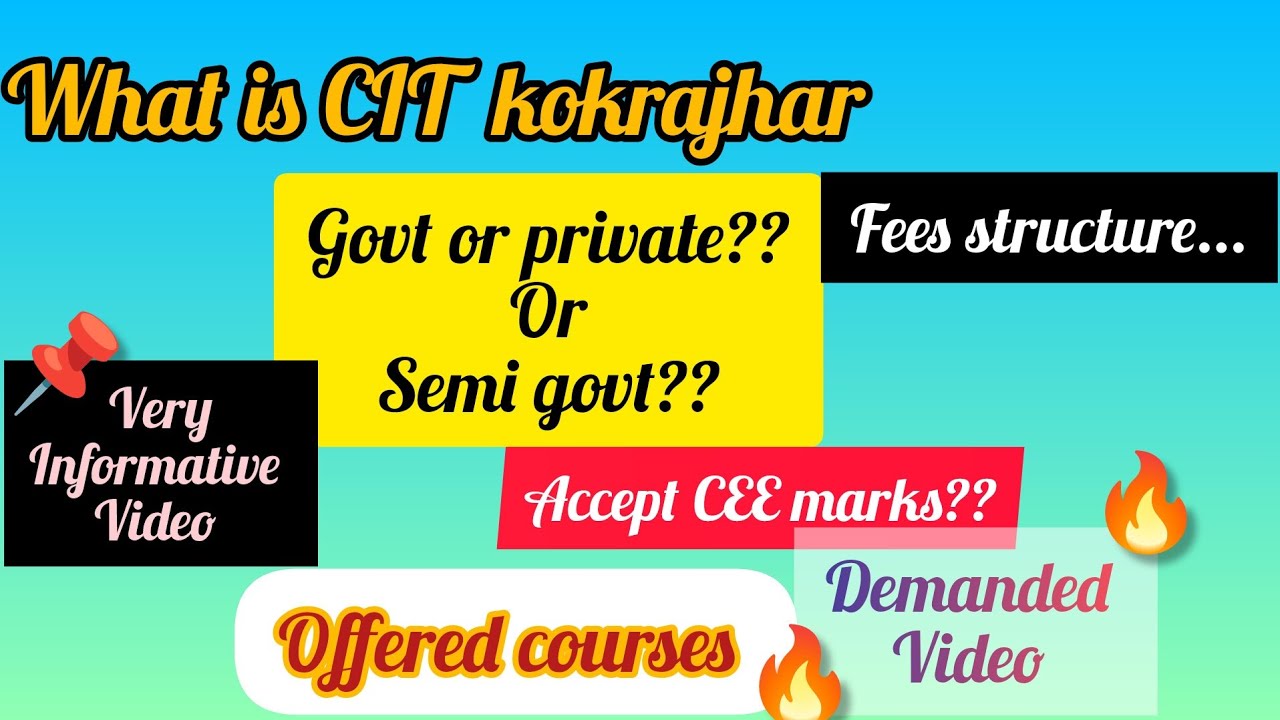 CIT kokrajhar, government institute , fees structure , #cee #learntheskills