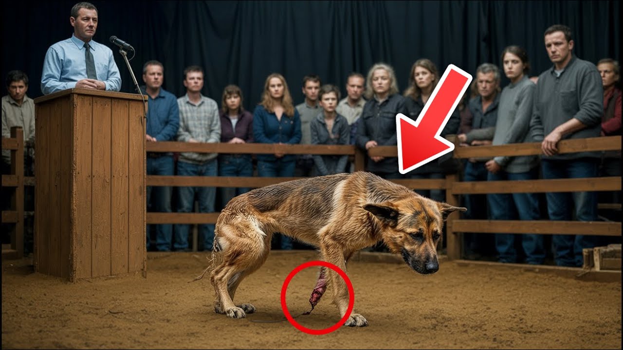 Keiner will den verletzten Hund ersteigern – doch dann hebt ein stiller Mann plötzlich die Hand