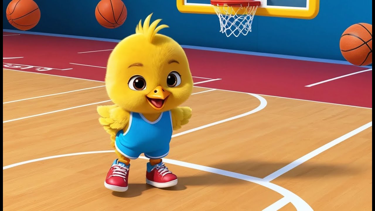 Baby Chick Plays Mini Basketball | Funny and Fun Kids Nursery Rhyme Animation