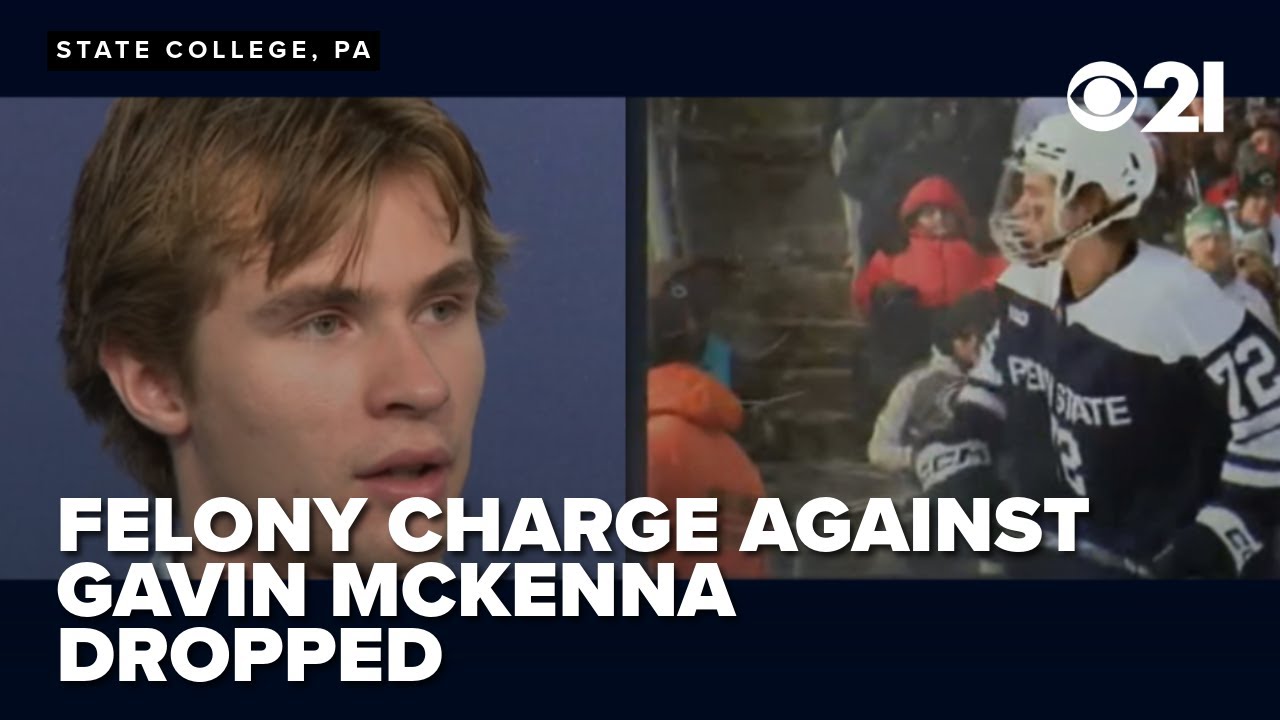 Felony charge dropped against Penn State hockey star Gavin McKenna, other charges remain