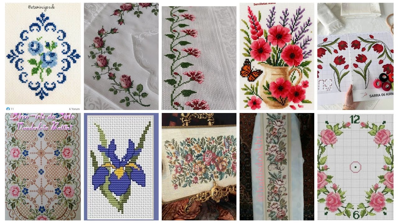 Diseño de patrón de puntada de esquina con bordado floral más nuevo