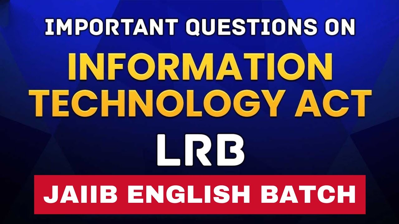 Important questions on Information technology act | LRB | JAIIB 2021