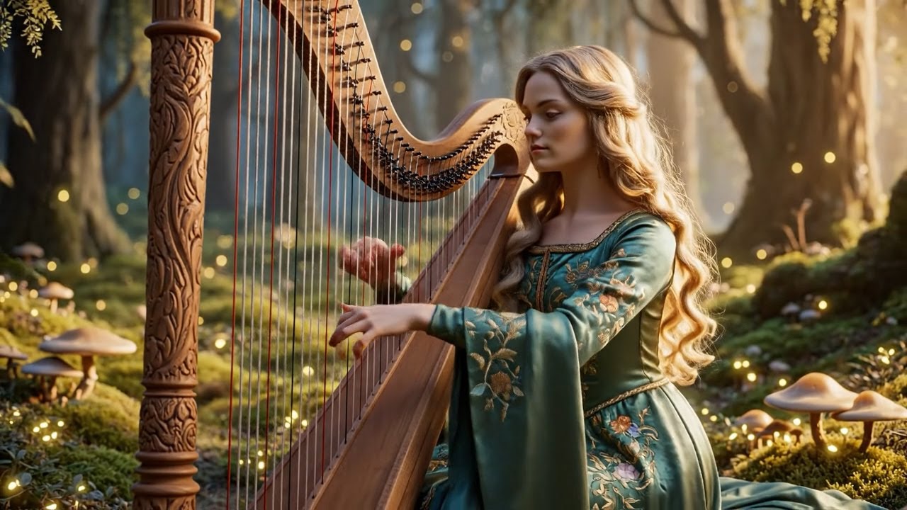 Celtic Harp Music 🌸 Heavenly Harp Instrumental 🌸 Relaxing Harp Background Music
