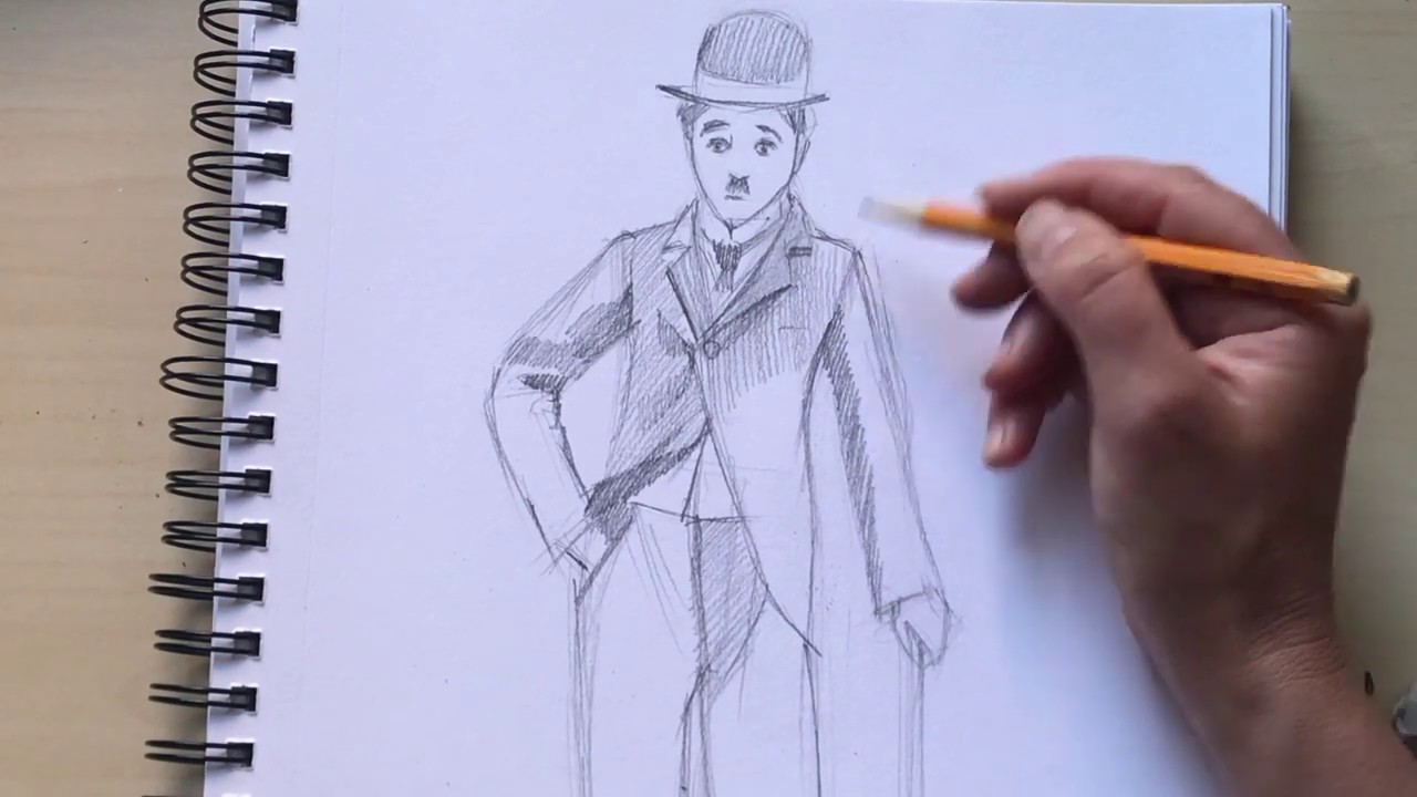 Charlie Chaplin.  Drawing series 