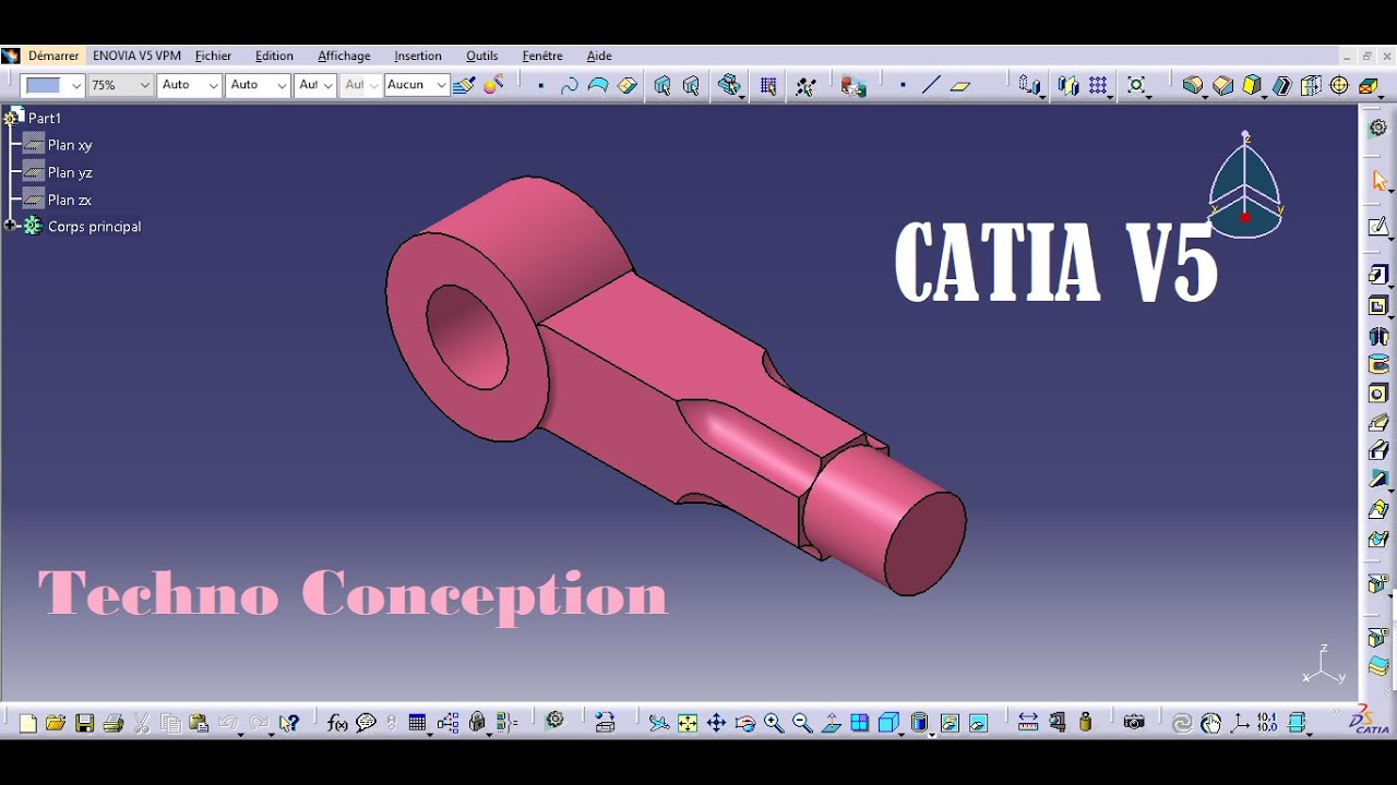catia V5 part design Axe  pour assemblage 1