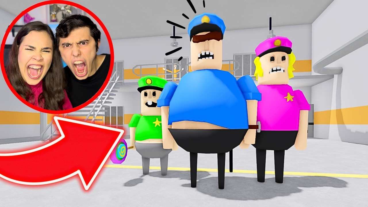 FUGINDO DA PRISÃO DA FAMILIA DO POLICIAL  - ROBLOX!!!